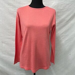 Michael Stars peachy pink colored long-sleeve tee, crew neck, size Large